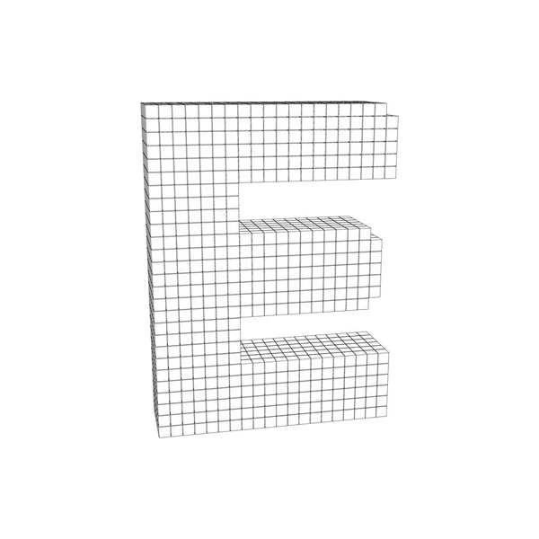 Pixelated Capital Letter Isolated White Background Vector Outline Illustration — Stock Vector