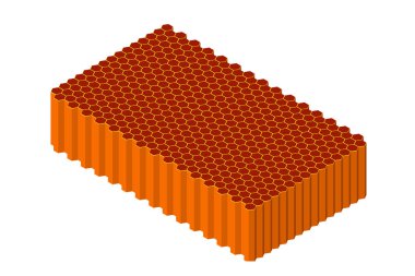 Altıgen yanarak bahislerin doğru soyut nesne. Beyaz arka plan üzerinde izole. 3D vektör çizim. İzometrik projeksiyon.