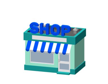 Bina saklayın. Beyaz arka plan üzerinde izole. 3D vektör çizim. Dimetric projeksiyon.