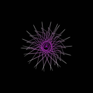 Satırları soyut geometrik şekli. Siyah arka plan üzerine izole. Vektör anahat çizim.