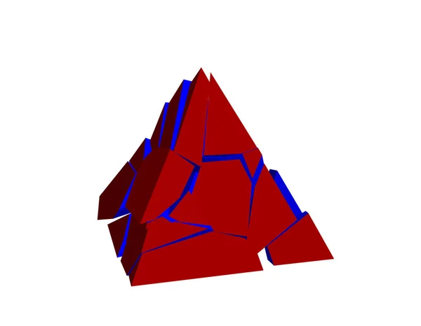 Pirámide Rota Aislado Sobre Fondo Blanco Ilustración Vectorial — Vector de stock