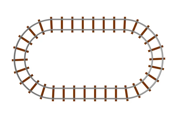 Järnvägen Rullram Isolerade Vit Bakgrund Vektorillustration Ovanifrån — Stock vektor