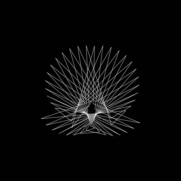 行の抽象的な幾何学的形 黒の背景上に分離 ベクトルの概要図 — ストックベクタ
