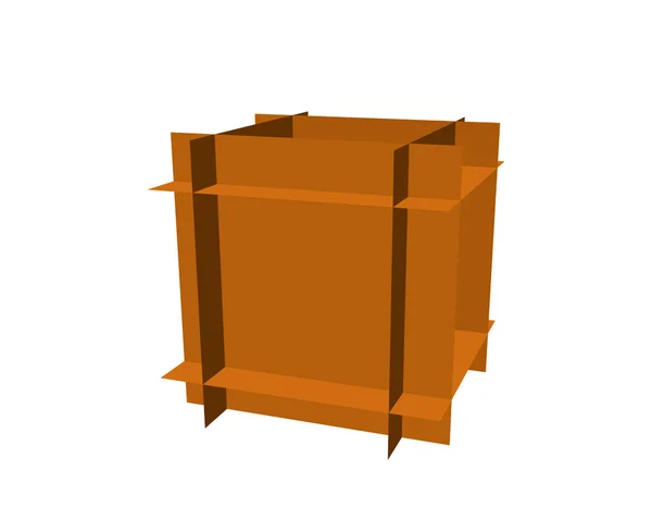 Cube Polygonal Abstrait Isolé Sur Fond Blanc Illustration Vectorielle — Image vectorielle
