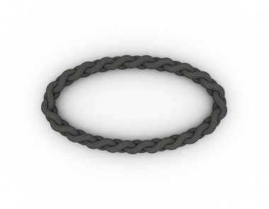 Örgülü çerçeve oval şeklinde. Beyaz background.3d işleme illüstrasyon izole.