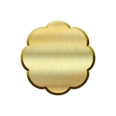 Metal rozet. Beyaz arkaplanda izole edilmiş..