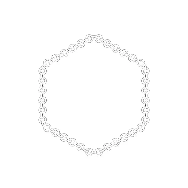 Chain Frame Hexagon Isolated White Background Sketch Illustration — Stock Photo, Image