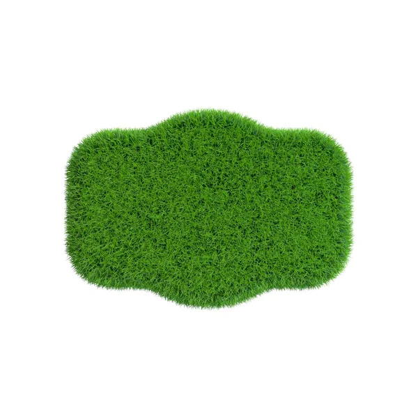 Abzeichen Aus Gras Isoliert Auf Weißem Hintergrund Darstellung — Stockfoto
