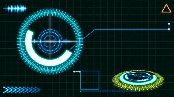 Φουτουριστικό Στοιχείο Διασύνδεσης Hud Ψηφιακή Απεικόνιση — Φωτογραφία Αρχείου