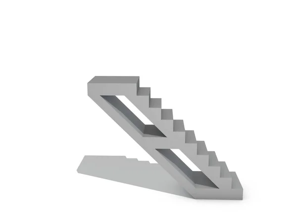 Escadaria Isolado Fundo Branco Ilustração Renderização — Fotografia de Stock