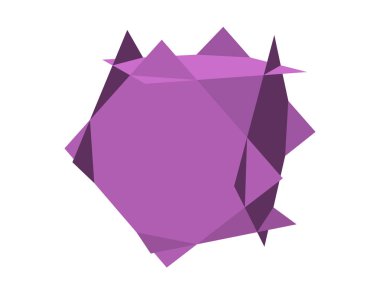 Soyut poligonal küp. Beyaz arka plan üzerinde izole. 3D vektör çizim.