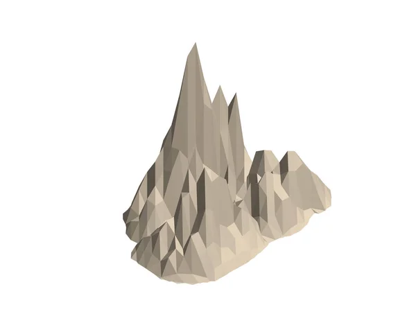 Berg Rots Geïsoleerd Een Witte Achtergrond Vectorillustratie — Stockvector