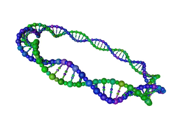 Dna 链以圆的形式 在白色背景下被隔离 矢量插图 点画法风格 — 图库矢量图片