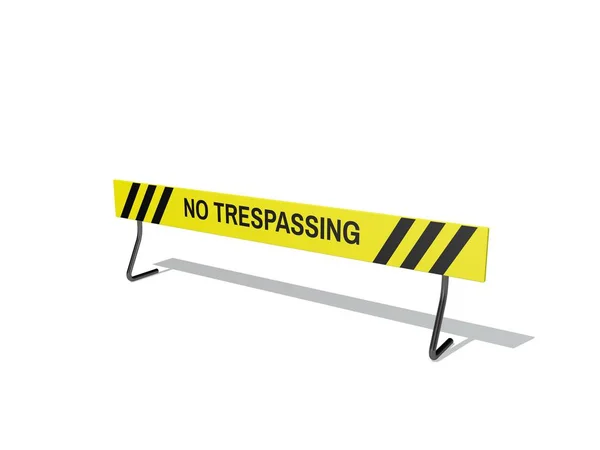 Inga Trespassing Tecken Isolerade Vit Bakgrund Rendering Illustration — Stockfoto