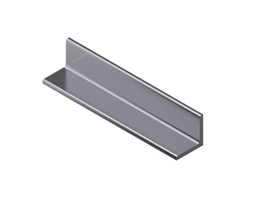 Metal profil açısı. Beyaz arka plan üzerinde izole. 3D render illüstrasyon. İzometrik projeksiyon.