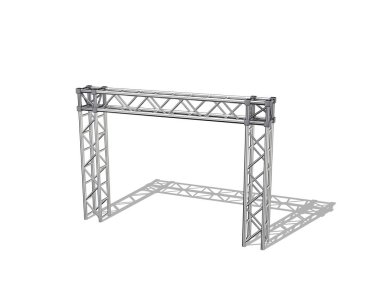Truss inşaat. Beyaz arka plan üzerinde izole. 3D render illüstrasyon.