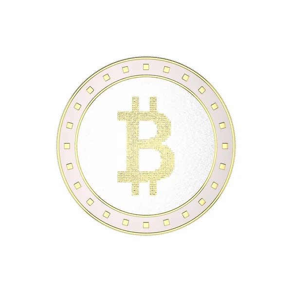 Bitcoin Criptomoneda Aislado Sobre Fondo Blanco Ilustración Renderizado Vista Superior —  Fotos de Stock