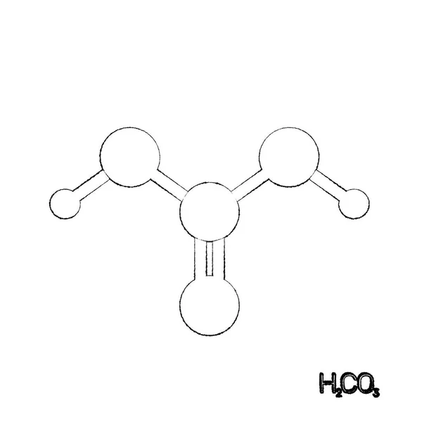 Molécula Modelo Ácido Carbónico Isolado Fundo Branco Desenho Ilustração — Fotografia de Stock