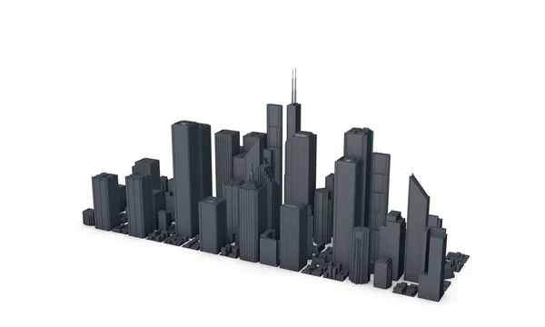 Modell Staden Vit Background Rendering Illustration — Stockfoto