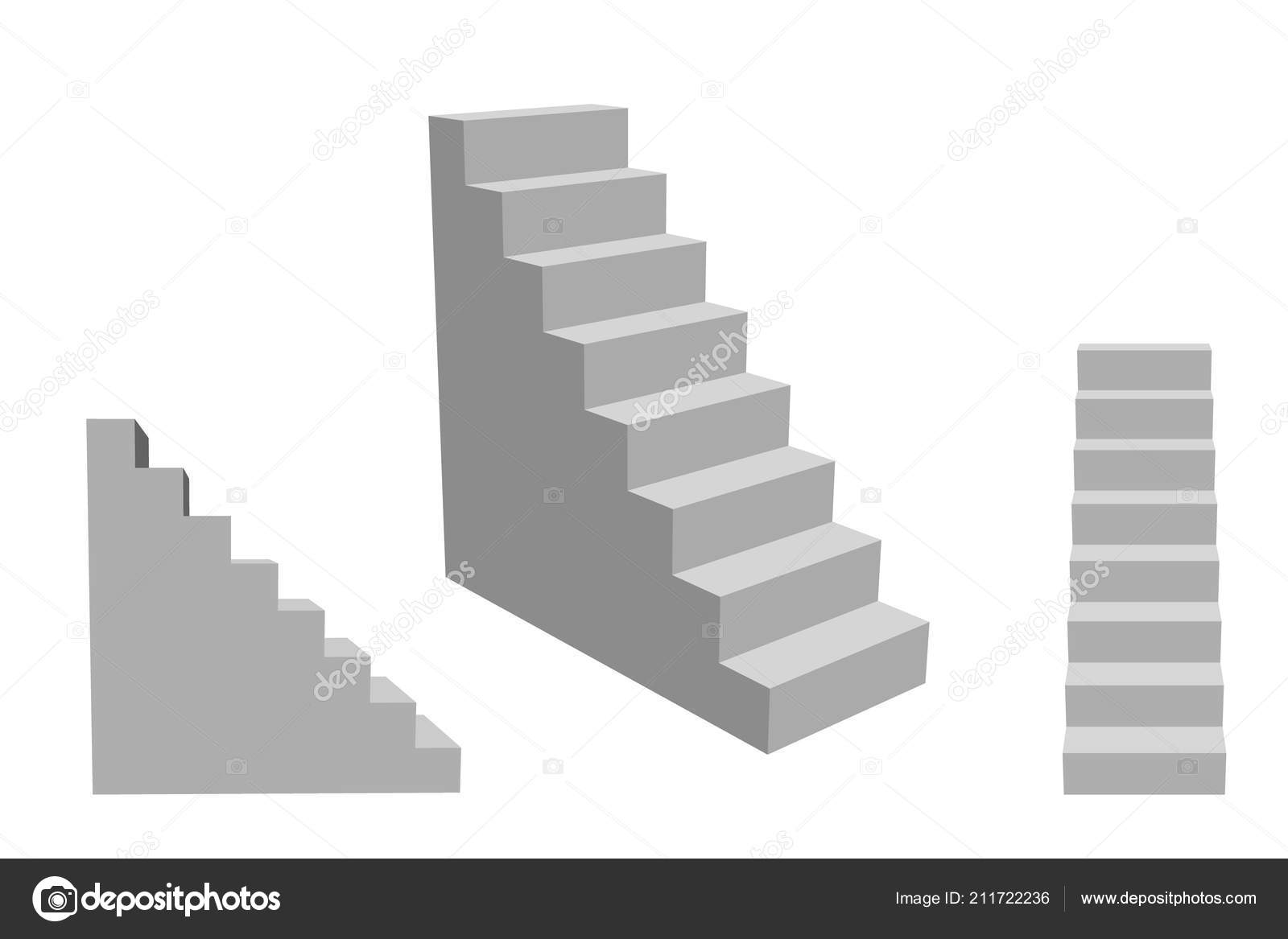 Escalera Aislado Sobre Fondo Blanco Ilustración Vector Diferentes