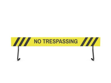 Trespassing iz yok. Beyaz arka plan üzerinde izole. 3D render illüstrasyon. Önden görünüm.