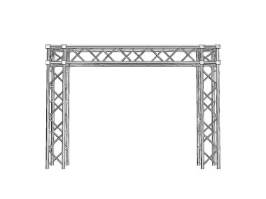 Truss inşaat. Beyaz arka plan üzerinde izole. Kroki çizim.