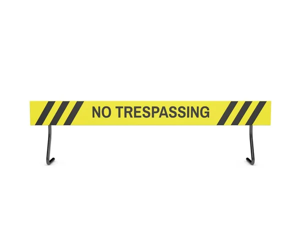 Trespassing Sign Isolated White Background Rendering Illustration Front View — Stock Photo, Image