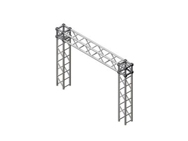 Truss inşaat. Beyaz arka plan üzerinde izole. 3D render illüstrasyon. İzometrik projeksiyon.