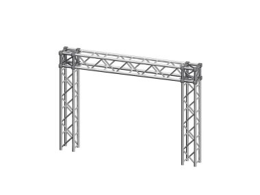Truss inşaat. Beyaz arka plan üzerinde izole. 3D render illüstrasyon. Dimetric projeksiyon.