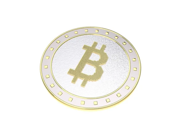 Kryptovaluta Bitcoin Isolerad Vit Background Rendering Illustration — Stockfoto