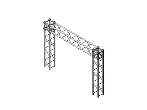 Truss Construction Isolated White Background Rendering Illustration Isometric Projection — Stock Photo, Image