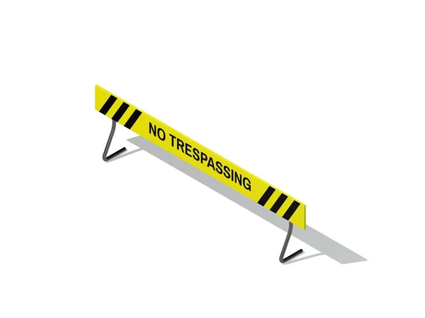 Trespassing Sign Isolated White Background Rendering Illustration Isometric Projection — Stock Photo, Image