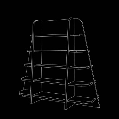 Boş vitrin. Vektör anahat çizim.