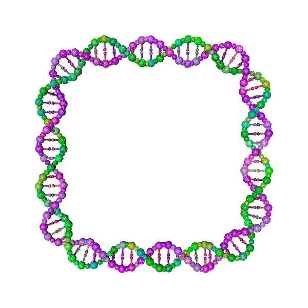 Faixa Dna Forma Quadrado Isolado Fundo Branco Ilustração Vetorial Estilo — Vetor de Stock