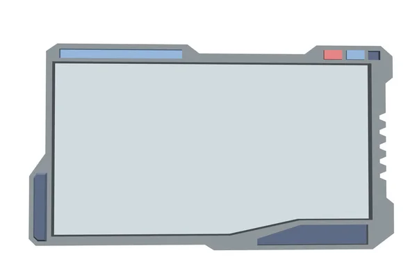 Futurystyczny Monitor Białym Tle Białym Tle Ilustracja Wektorowa Widok Przodu — Wektor stockowy