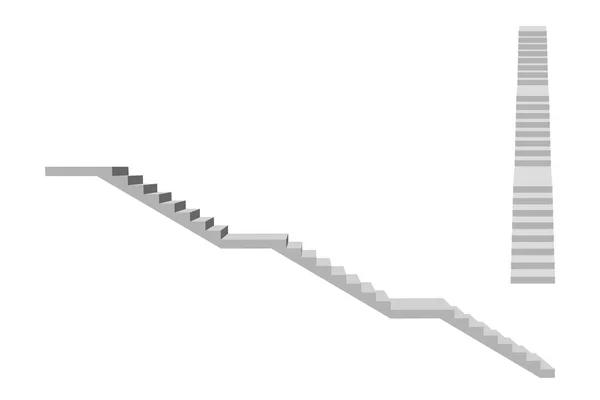 Escalier Avec Niveaux Isolé Sur Fond Blanc Illustration Vectorielle Des — Image vectorielle