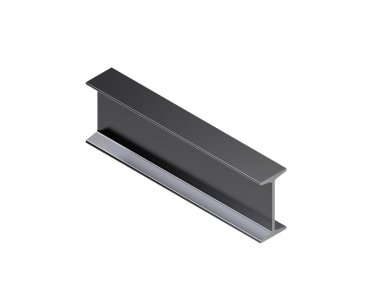 Metal ı profil. Beyaz arka plan üzerinde izole. 3D render illüstrasyon. İzometrik projeksiyon. 