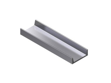 Metal profil kanal. Beyaz arka plan üzerinde izole. 3D render illüstrasyon. İzometrik projeksiyon.