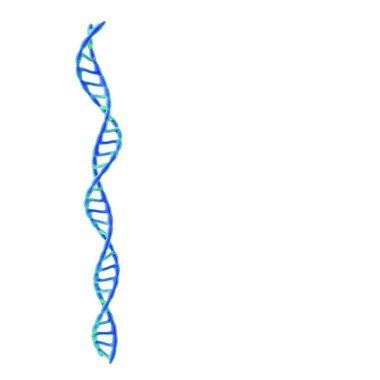 DNA sarmal. Beyaz arka plan üzerinde izole. 3D render illüstrasyon.