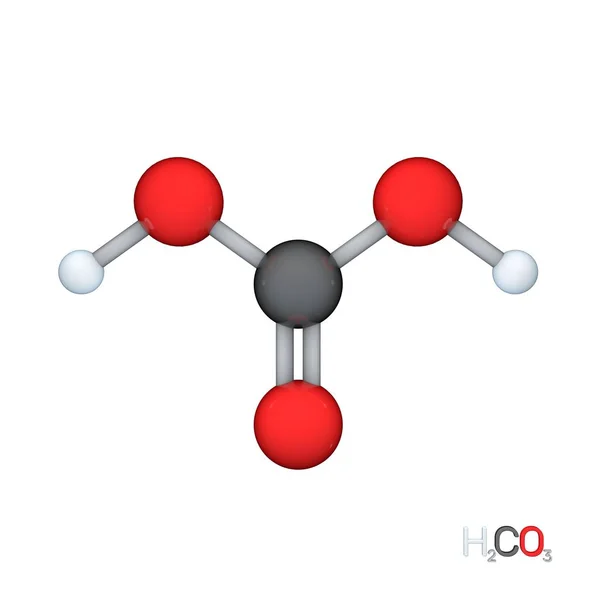 Carbonic Acid Model Molecule Isolated White Background Rendering Illustration — Stock Photo, Image