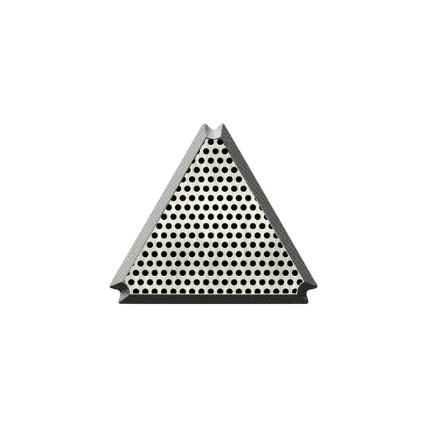 Distintivo Metallico Con Texture Punti Isolato Sfondo Bianco — Foto Stock