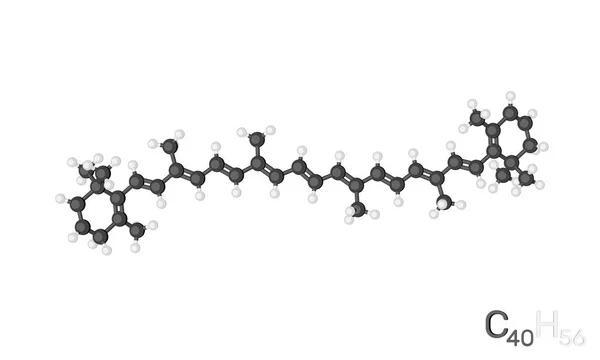 Molécula Modelo Caroteno Aislado Sobre Fondo Blanco Ilustración Representación Estilo — Foto de Stock