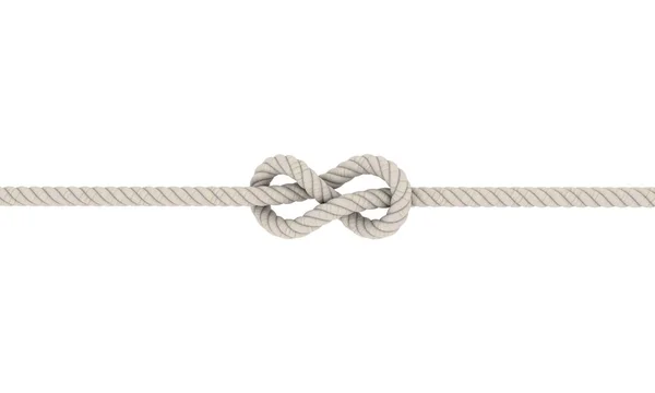 Rope Flemish Knot Eight Knot Isolated White Background Rendering Illustration — Stock Photo, Image