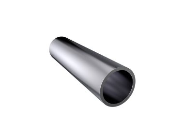 Metal boru. Beyaz arka plan üzerinde izole. 3D render illüstrasyon.