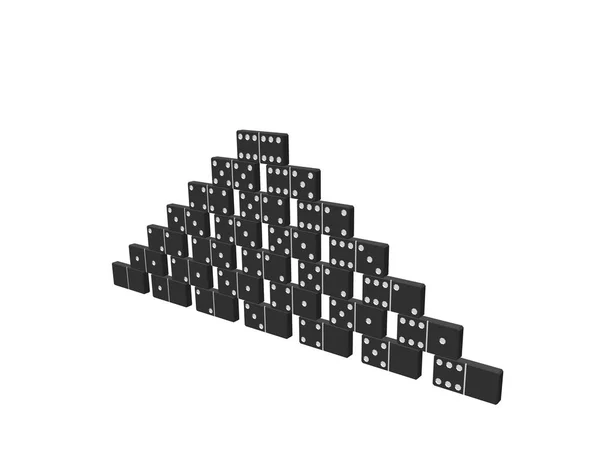Pirâmide Dominós Isolado Fundo Branco Ilustração Vetorial —  Vetores de Stock