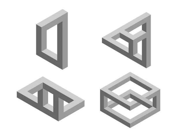 Неможливий Набір Єктів No5 Ізольовані Білому Тлі Векторні Ілюстрації — стоковий вектор