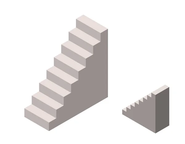 Trapphus Isolerade Vit Bakgrund Vektorillustration Isometrisk Projektion — Stock vektor