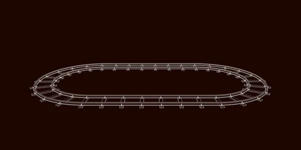 Eisenbahngleisrahmen Vektorskizze Illustration Frontansicht — Stockvektor