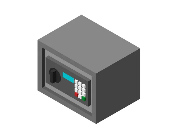 Veilige Pictogram Met Elektronisch Slot Geïsoleerd Een Witte Achtergrond Vectorillustratie — Stockvector