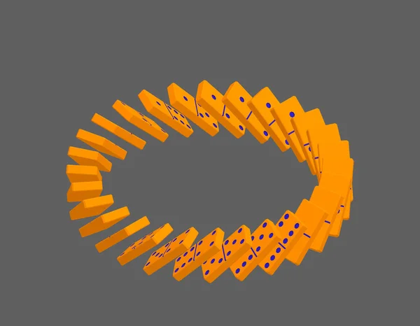 Cerchio Domino Cadente Isolato Sfondo Grigio Illustrazione Vettoriale Proiezione Isometrica — Vettoriale Stock